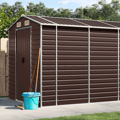 Tuinhuis Bruin 191x640x198 cm Gegalvaniseerd Staal