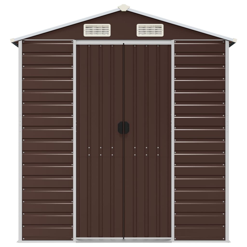 Tuinschuur 191x725x198 cm gegalvaniseerd staal bruin