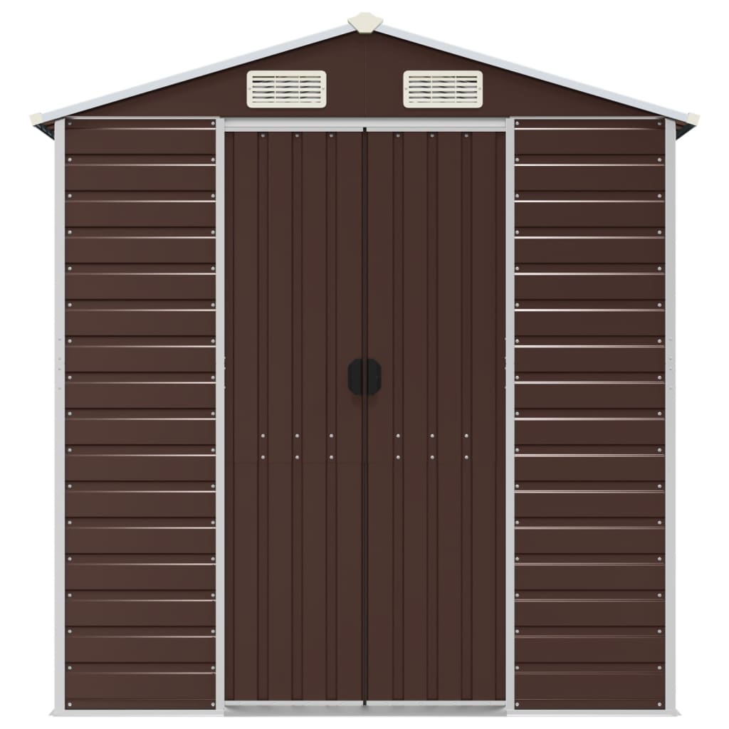 Tuinschuur 191x810x198 cm gegalvaniseerd staal bruin
