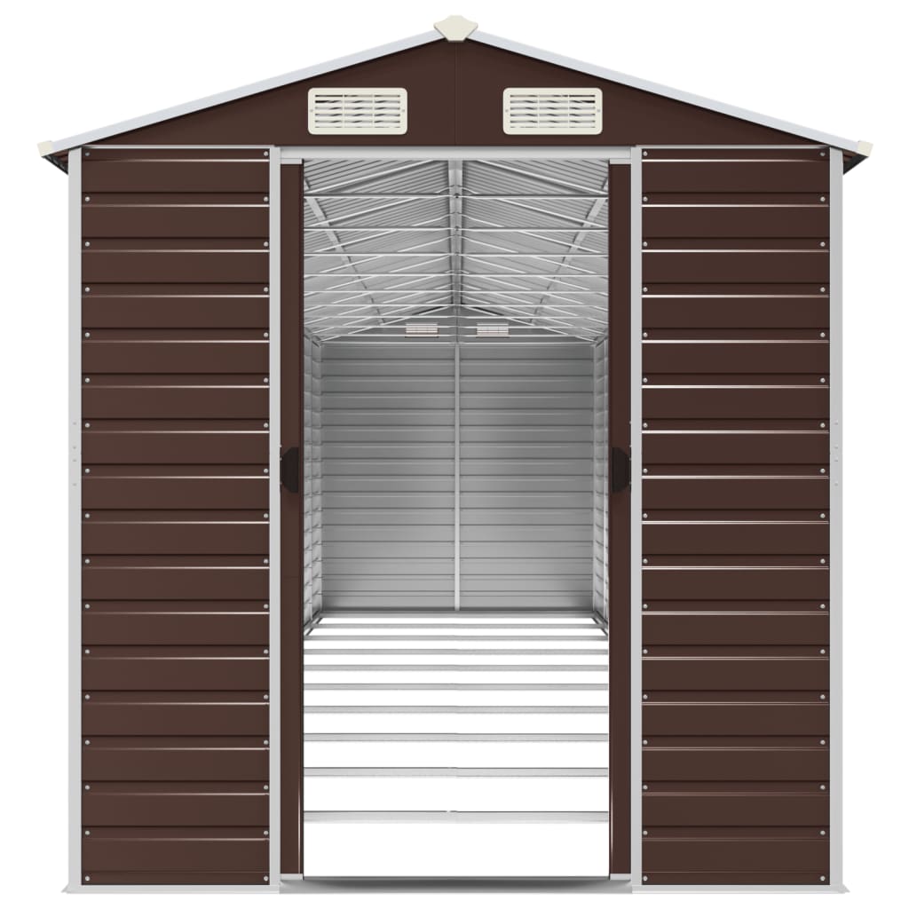 Tuinschuur 191x895x198 cm gegalvaniseerd staal bruin