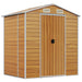 Tuinschuur 191x130x198 cm gegalvaniseerd staal lichtbruin