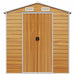 Tuinschuur 191x555x198 cm gegalvaniseerd staal lichtbruin