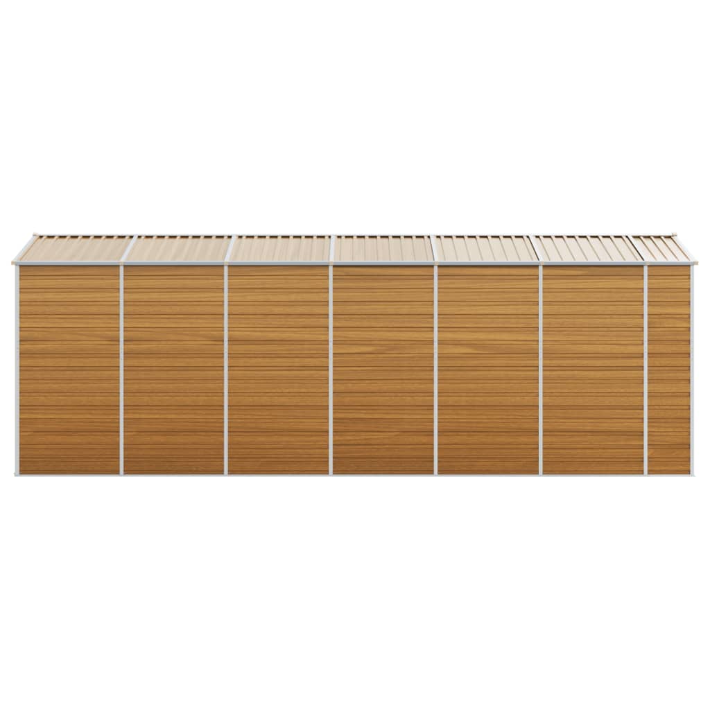 Tuinschuur 191x555x198 cm gegalvaniseerd staal lichtbruin