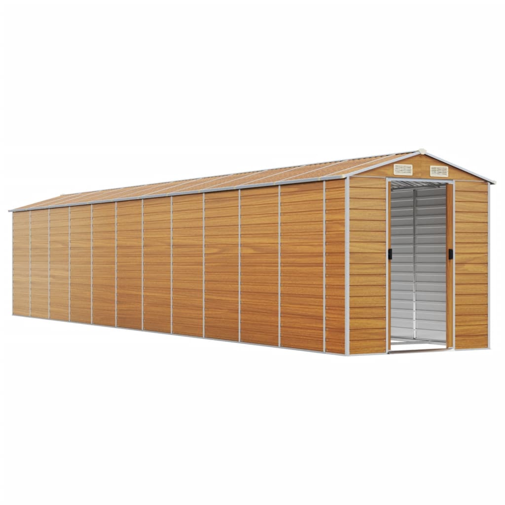 Tuinschuur 191x980x198 cm gegalvaniseerd staal lichtbruin