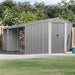 Tuinschuur 277x365,5x179 cm gegalvaniseerd staal grijs