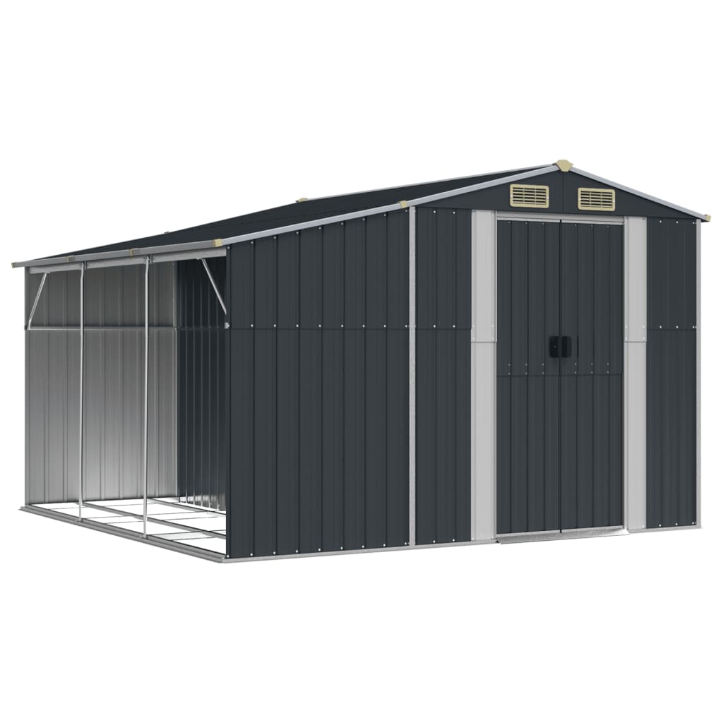 Tuinschuur 277x279x179 cm gegalvaniseerd staal antracietkleurig
