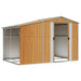 Tuinschuur 277x192,5x179 cm gegalvaniseerd staal lichtbruin
