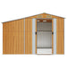 Tuinschuur 277x279x179 cm gegalvaniseerd staal lichtbruin