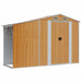 Tuinschuur 277x279x179 cm gegalvaniseerd staal lichtbruin