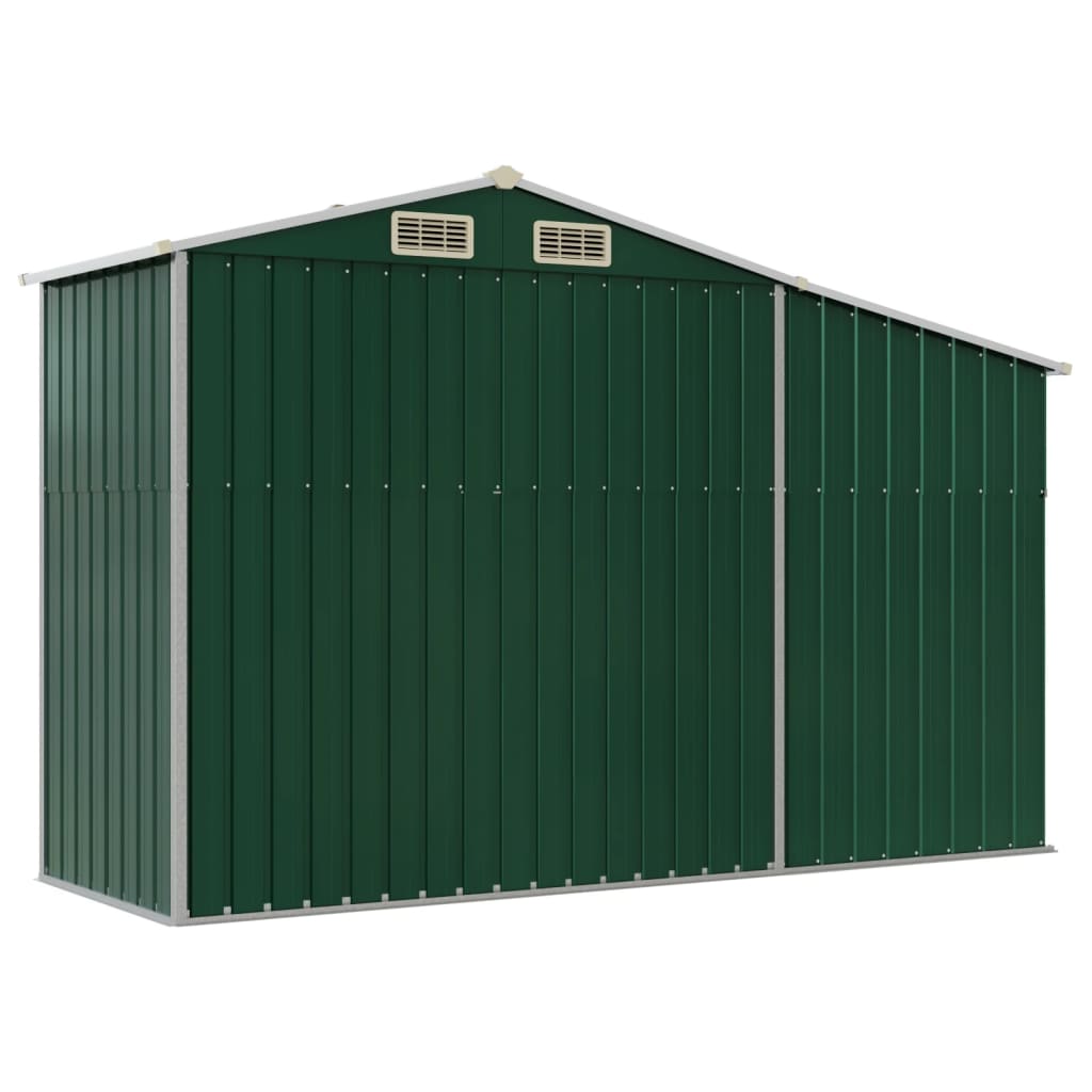 Tuinschuur 277x93x179 cm gegalvaniseerd staal groen