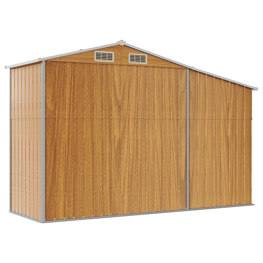 Tuinschuur 277x93x179 cm gegalvaniseerd staal bruin