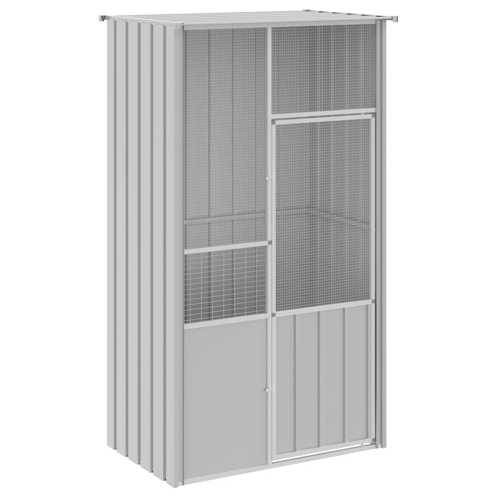 Vogelkooi 115x78x200 cm gegalvaniseerd staal grijs