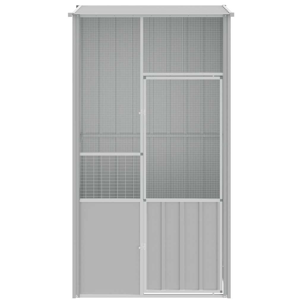 Vogelkooi 115x78x200 cm gegalvaniseerd staal grijs