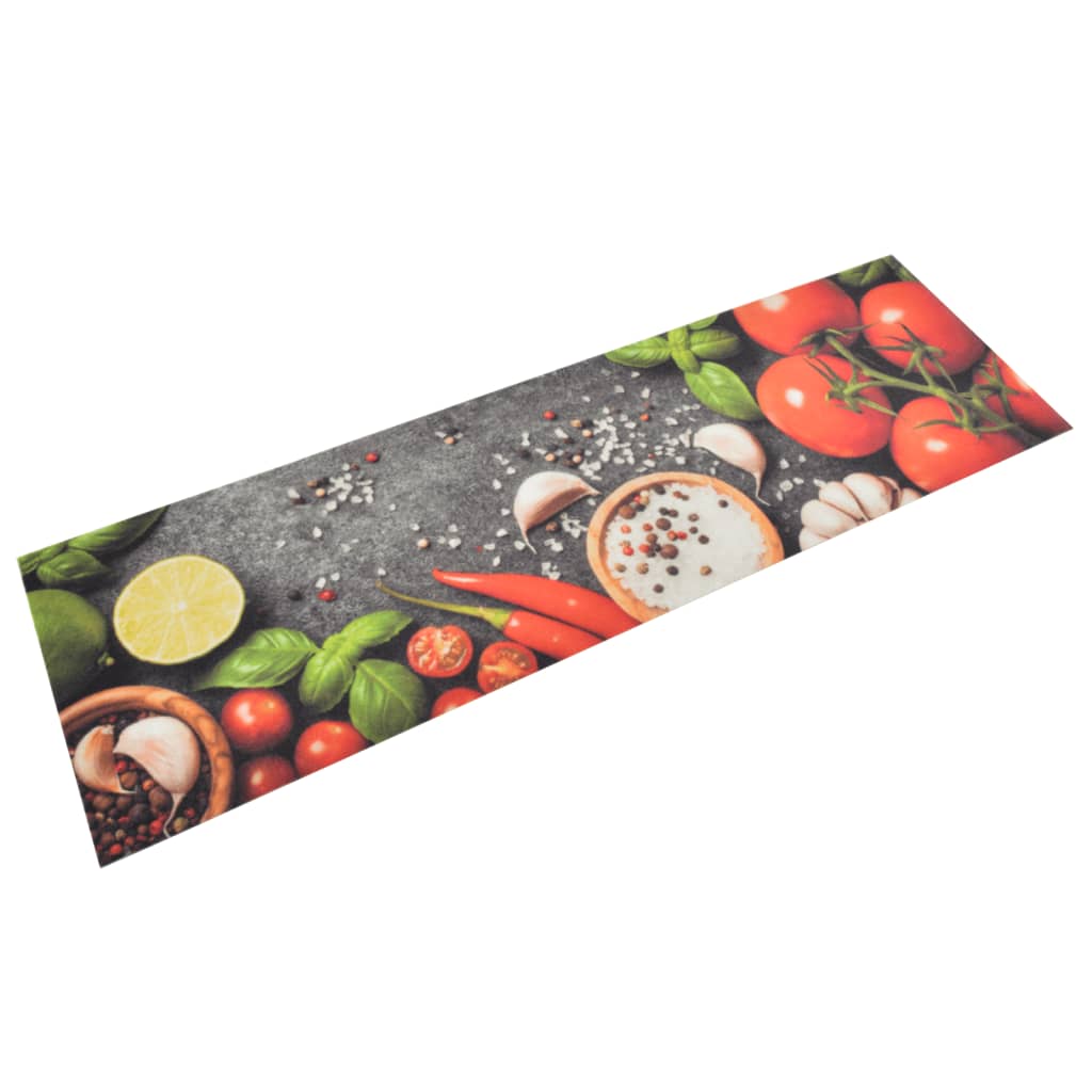 Keukenmat wasbaar groenteprint 45x150 cm fluweel