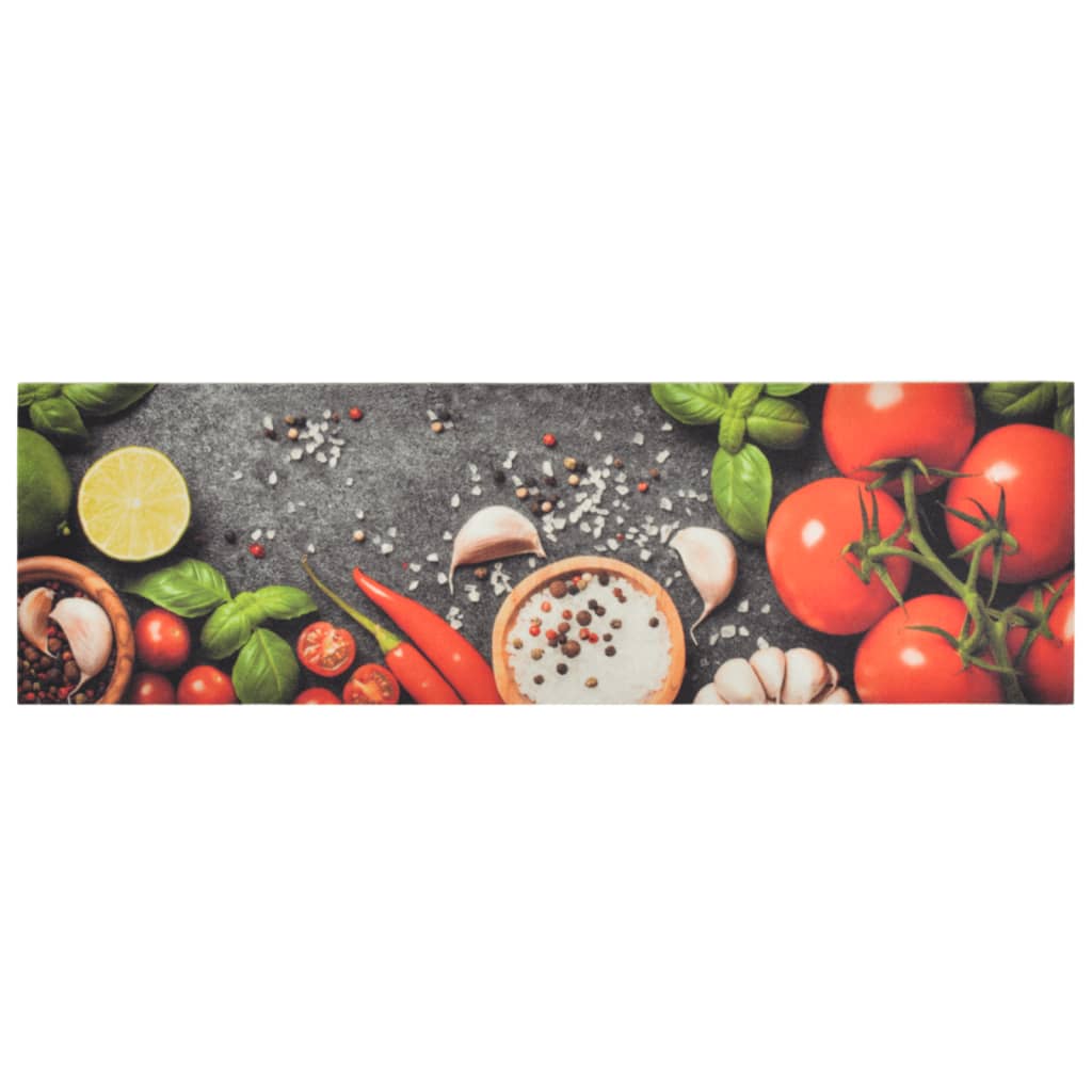 Keukenmat wasbaar groenteprint 45x150 cm fluweel