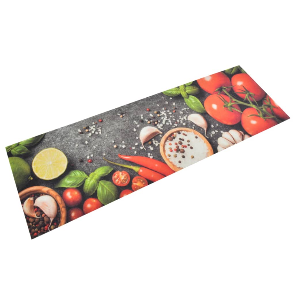Keukenmat wasbaar groenteprint 60x180 cm fluweel