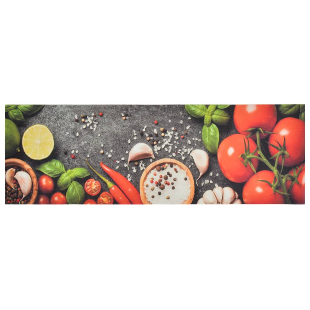 Keukenmat wasbaar groenteprint 60x180 cm fluweel