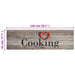 Keukenmat wasbaar cooking-print 45x150 cm fluweel grijs