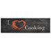 Keukenmat wasbaar cooking-print 45x150 cm fluweel zwart