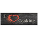 Keukenmat wasbaar cooking-print 60x180 cm fluweel zwart