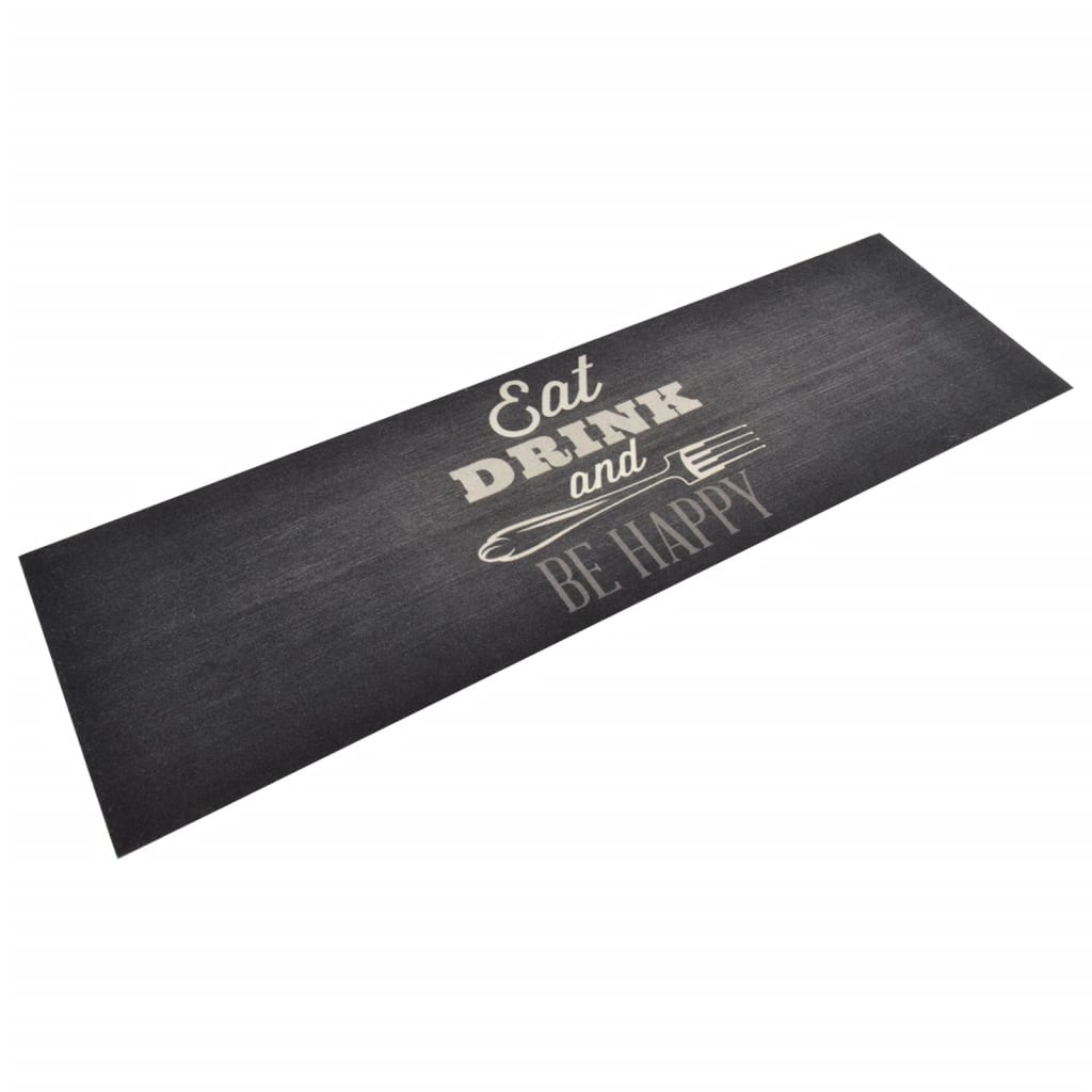 Keukenmat wasbaar keukenprint 60x180 cm fluweel zwart