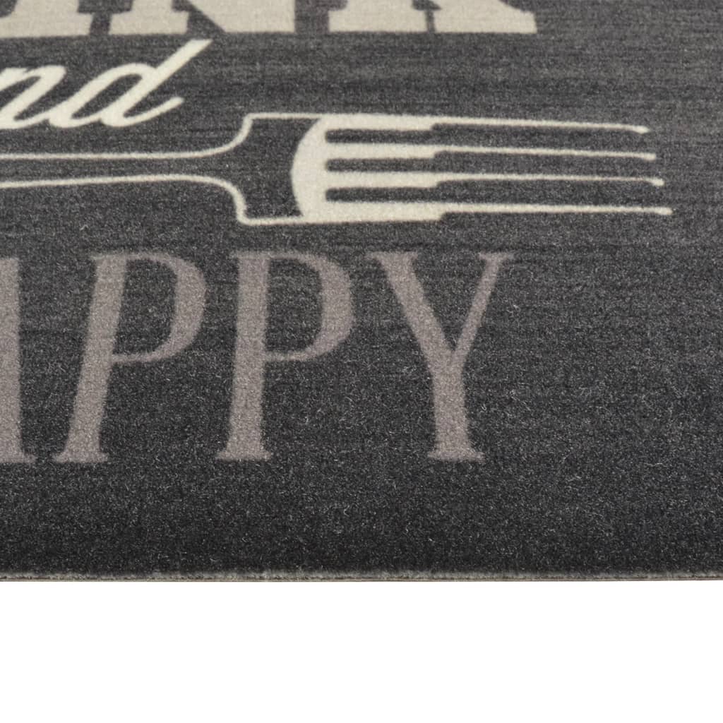 Keukenmat wasbaar keukenprint 60x180 cm fluweel zwart