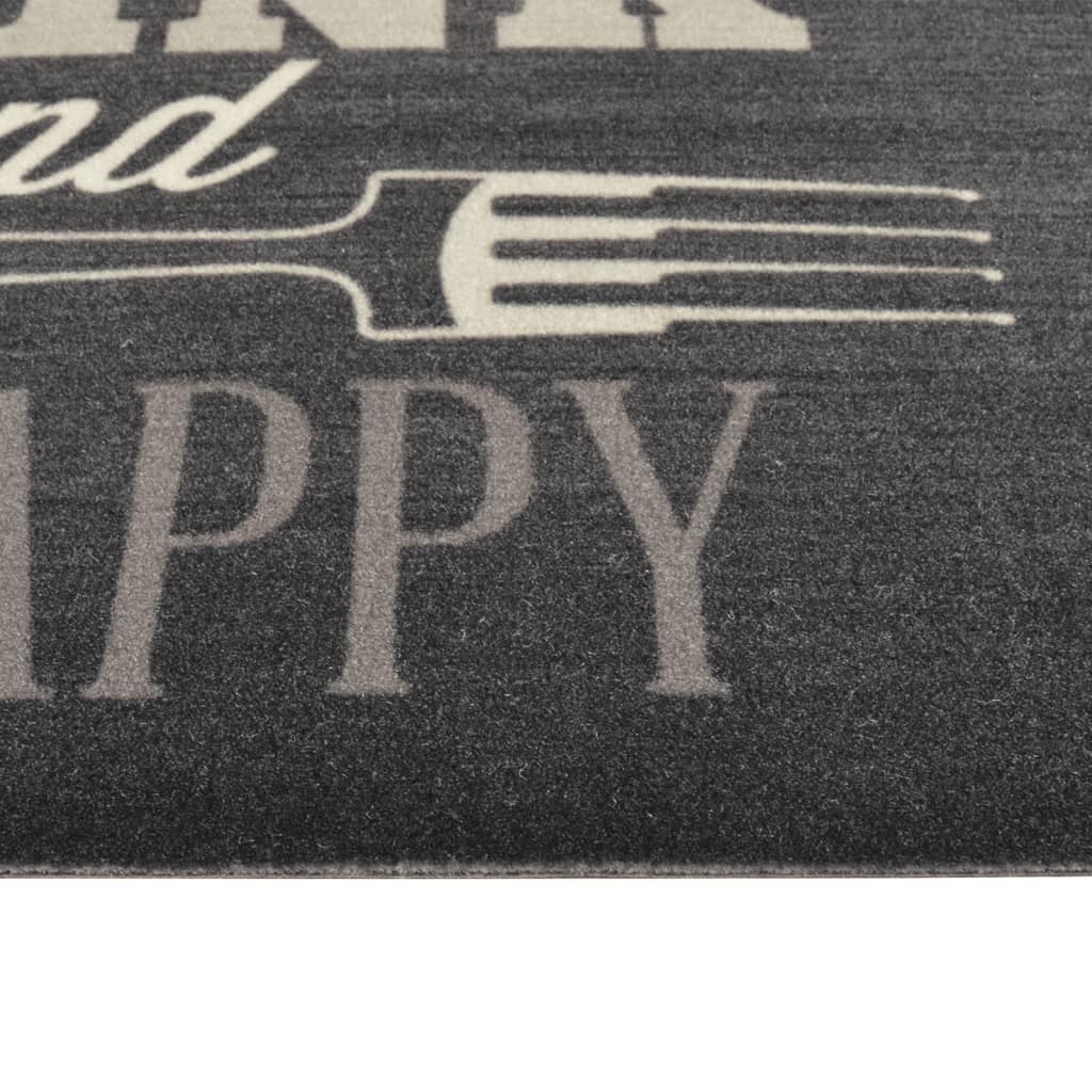 Keukenmat wasbaar keukenprint 60x300 cm fluweel zwart