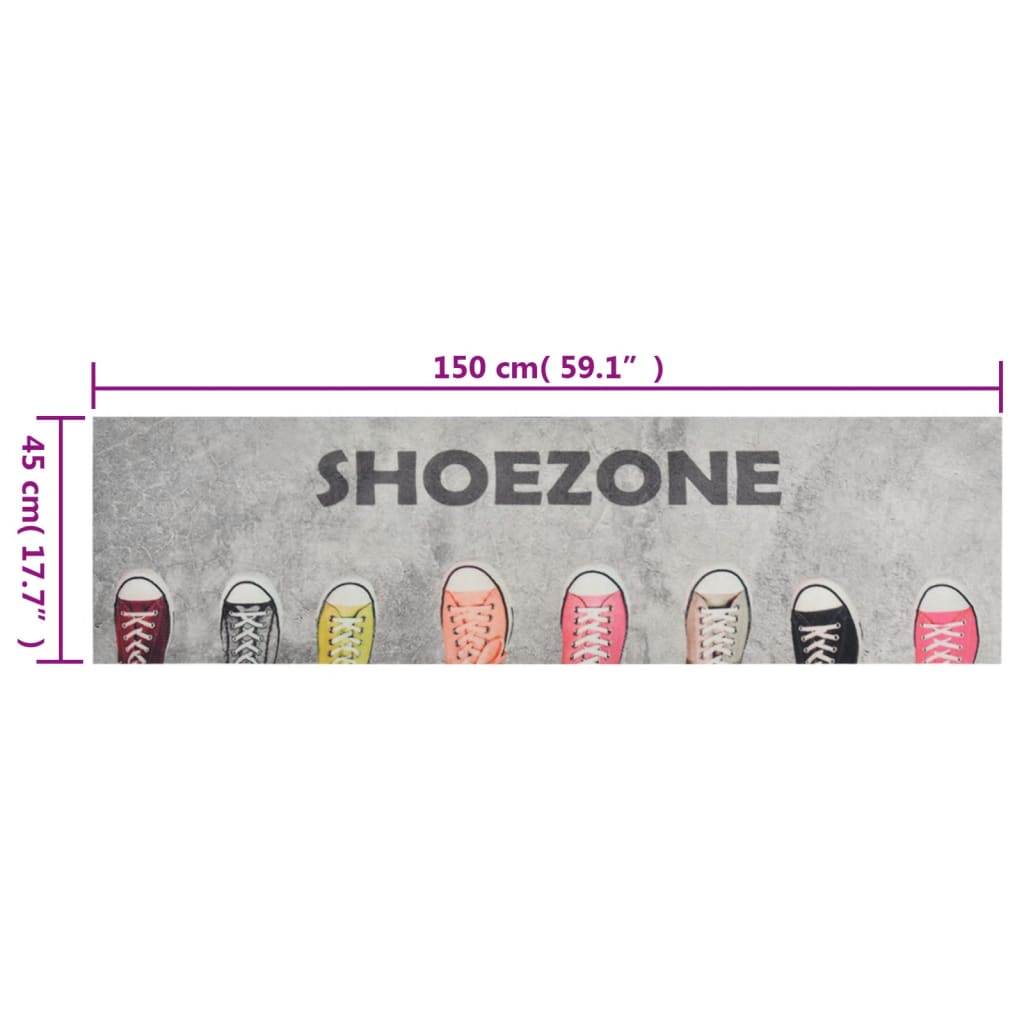 Keukenmat wasbaar shoezone-print 45x150 cm fluweel