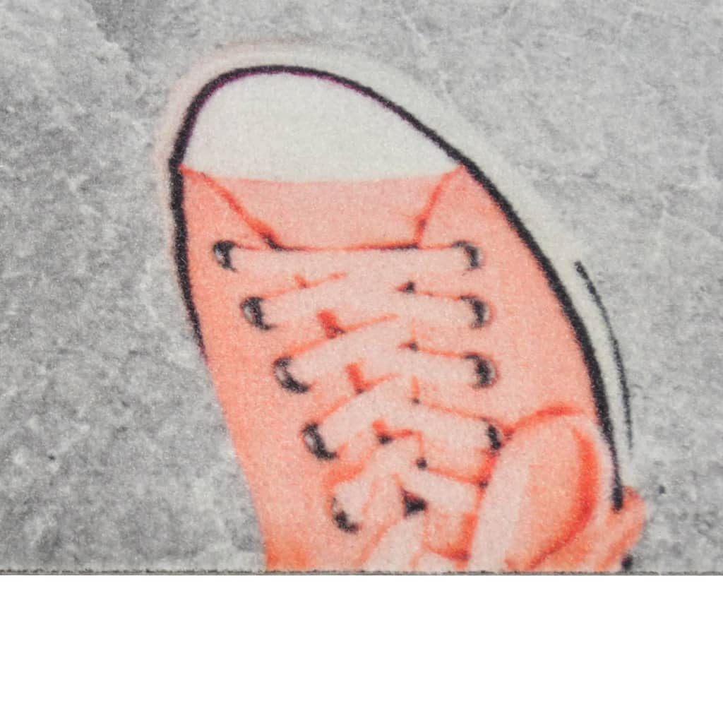 Keukenmat wasbaar shoezone-print 60x300 cm fluweel