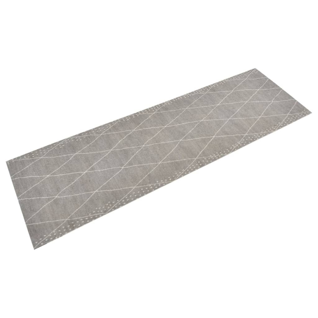 Keukenmat wasbaar geruit 60x180 cm fluweel