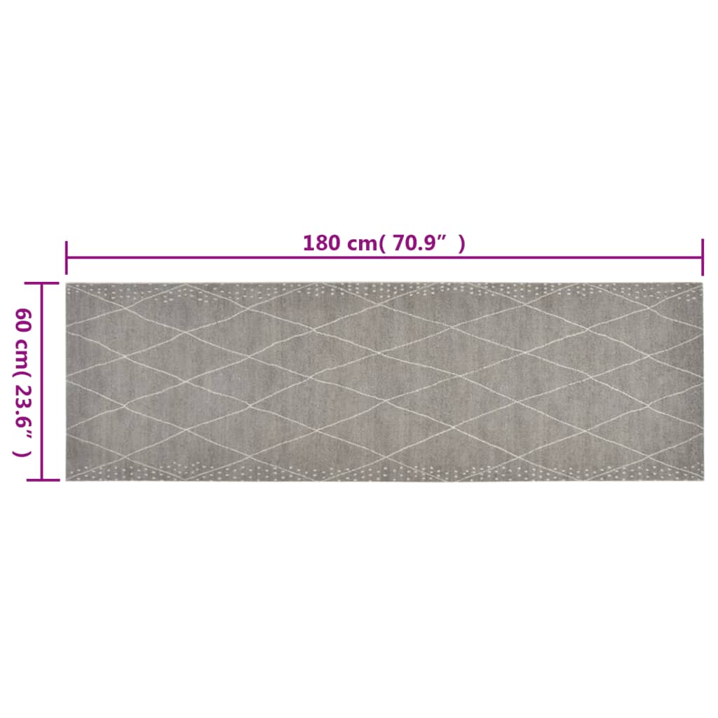 Keukenmat wasbaar geruit 60x180 cm fluweel