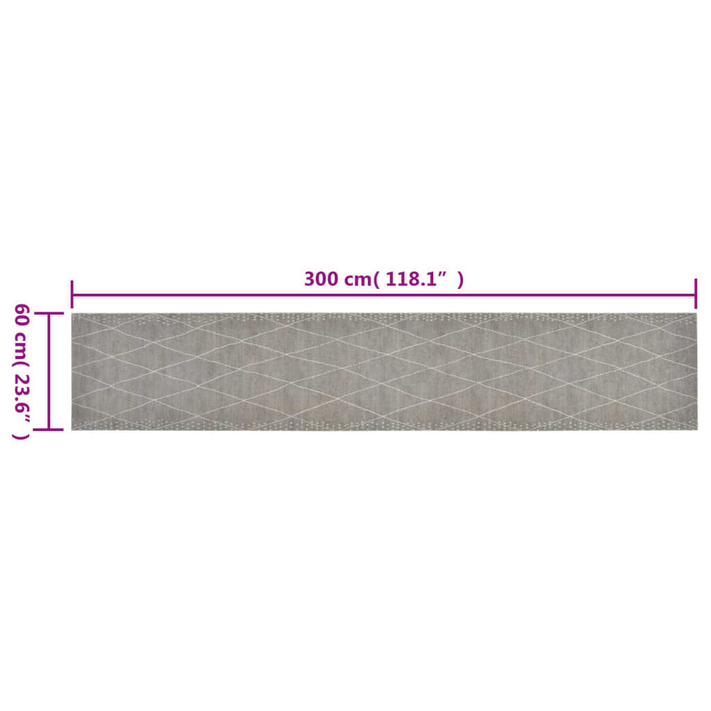 Keukenmat wasbaar geruit 60x300 cm fluweel