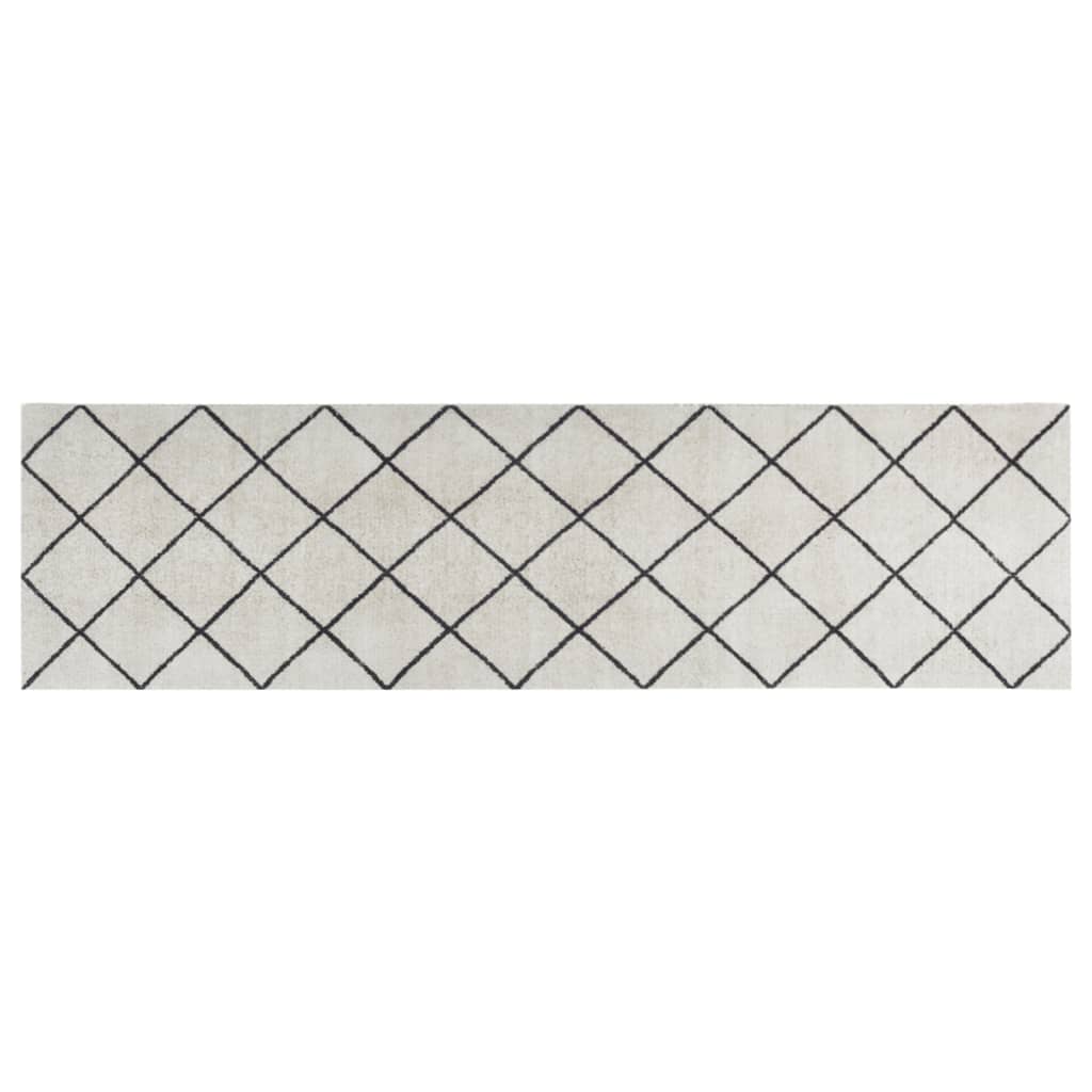 Keukenmat wasbaar geblokt 45x150 cm fluweel