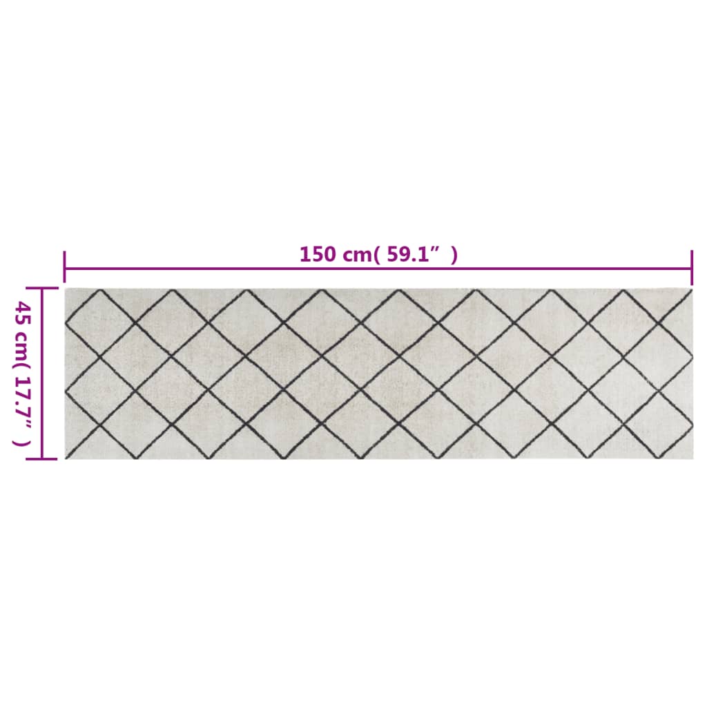 Keukenmat wasbaar geblokt 45x150 cm fluweel