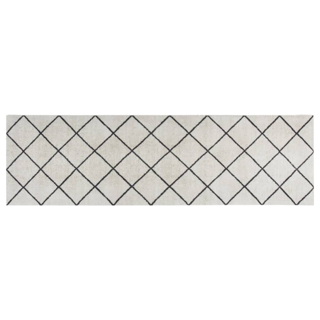 Keukenmat wasbaar geblokt 60x180 cm fluweel