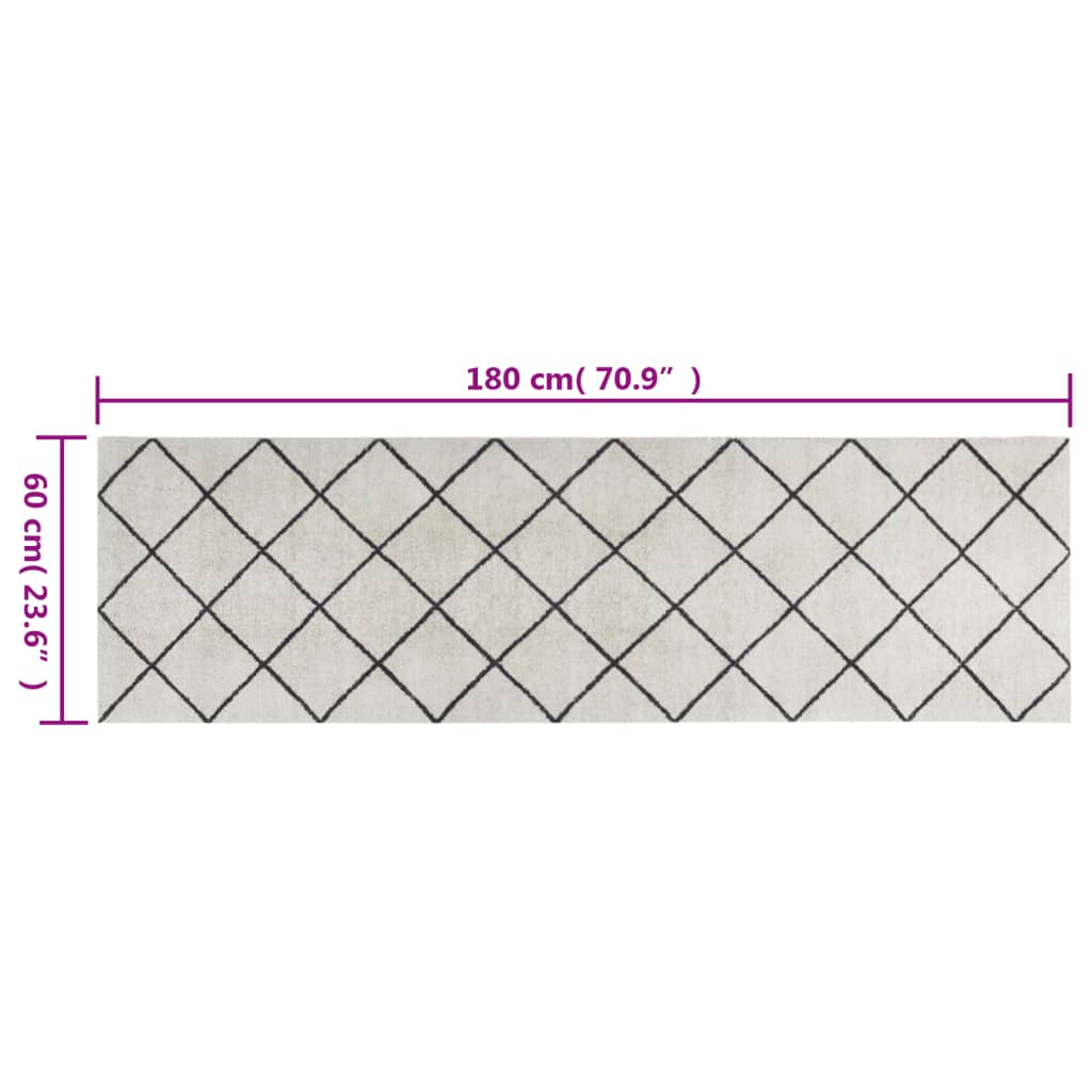Keukenmat wasbaar geblokt 60x180 cm fluweel