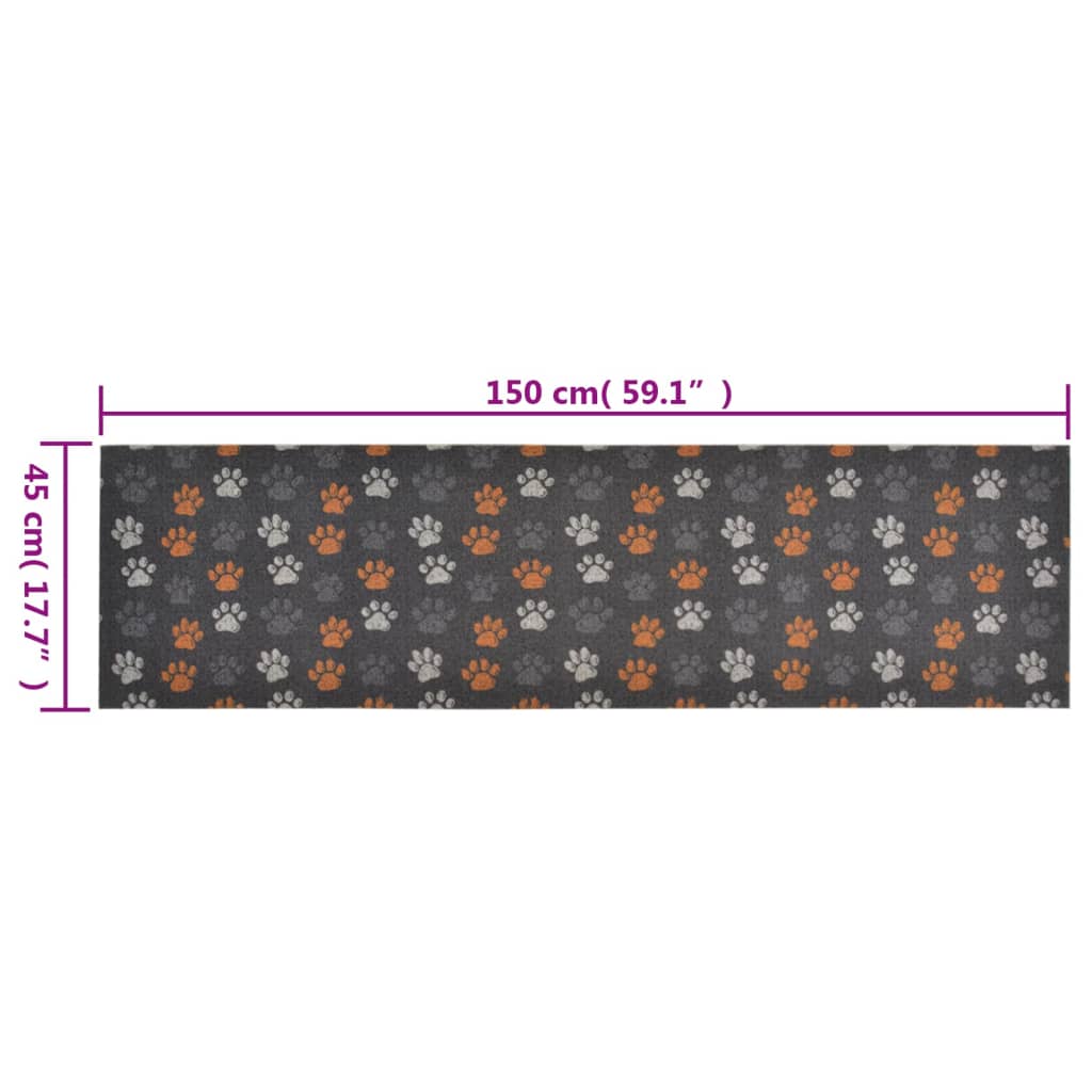 Keukenmat wasbaar potenprint 45x150 cm fluweel