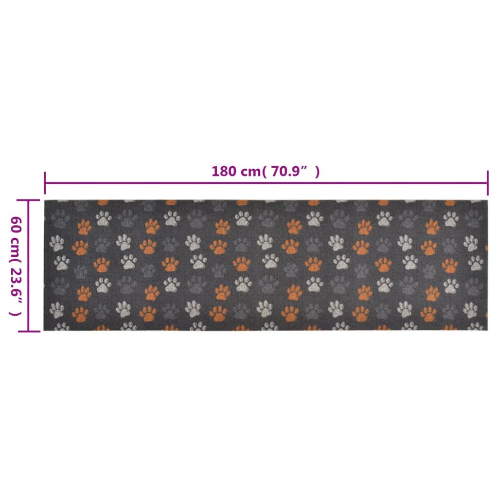Keukenmat wasbaar potenprint 60x180 cm fluweel