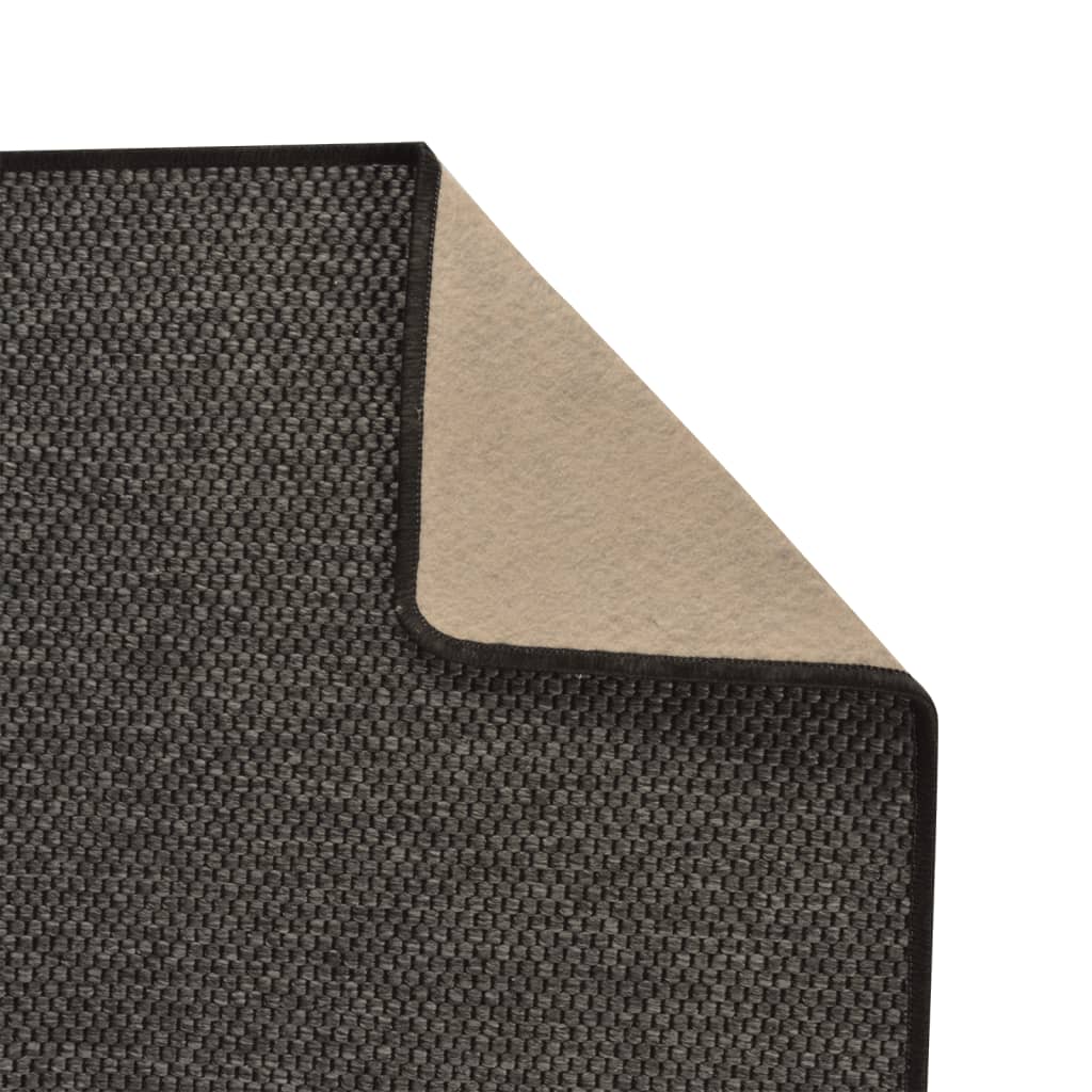Tapijtloper 50x100 cm sisal-look antracietkleurig