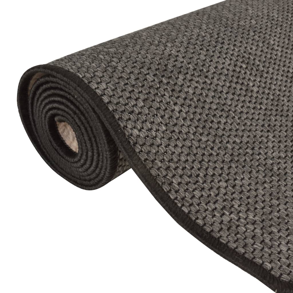 Tapijtloper 50x250 cm sisal-look antracietkleurig