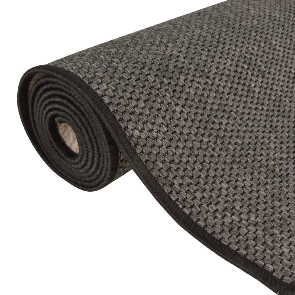 Tapijtloper 80x250 cm sisal-look antracietkleurig