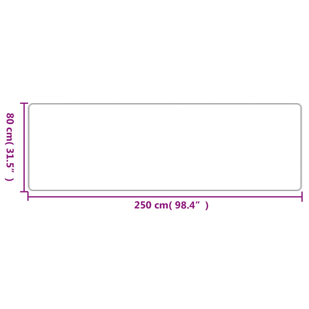 Tapijtloper 80x250 cm sisal-look antracietkleurig