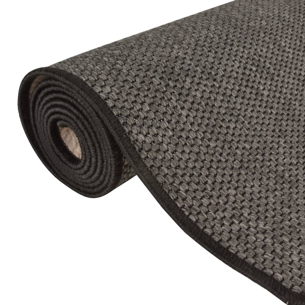 Tapijtloper 80x400 cm sisal-look antracietkleurig
