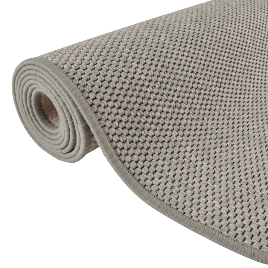 Tapijtloper 80x300 cm sisal-look zilverkleurig