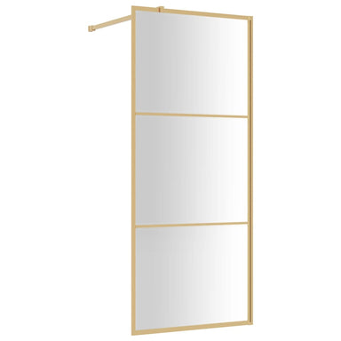 Inloopdouchewand transparant 80x195 cm ESG-glas goudkleurig
