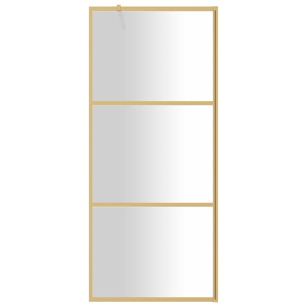 Inloopdouchewand transparant 80x195 cm ESG-glas goudkleurig