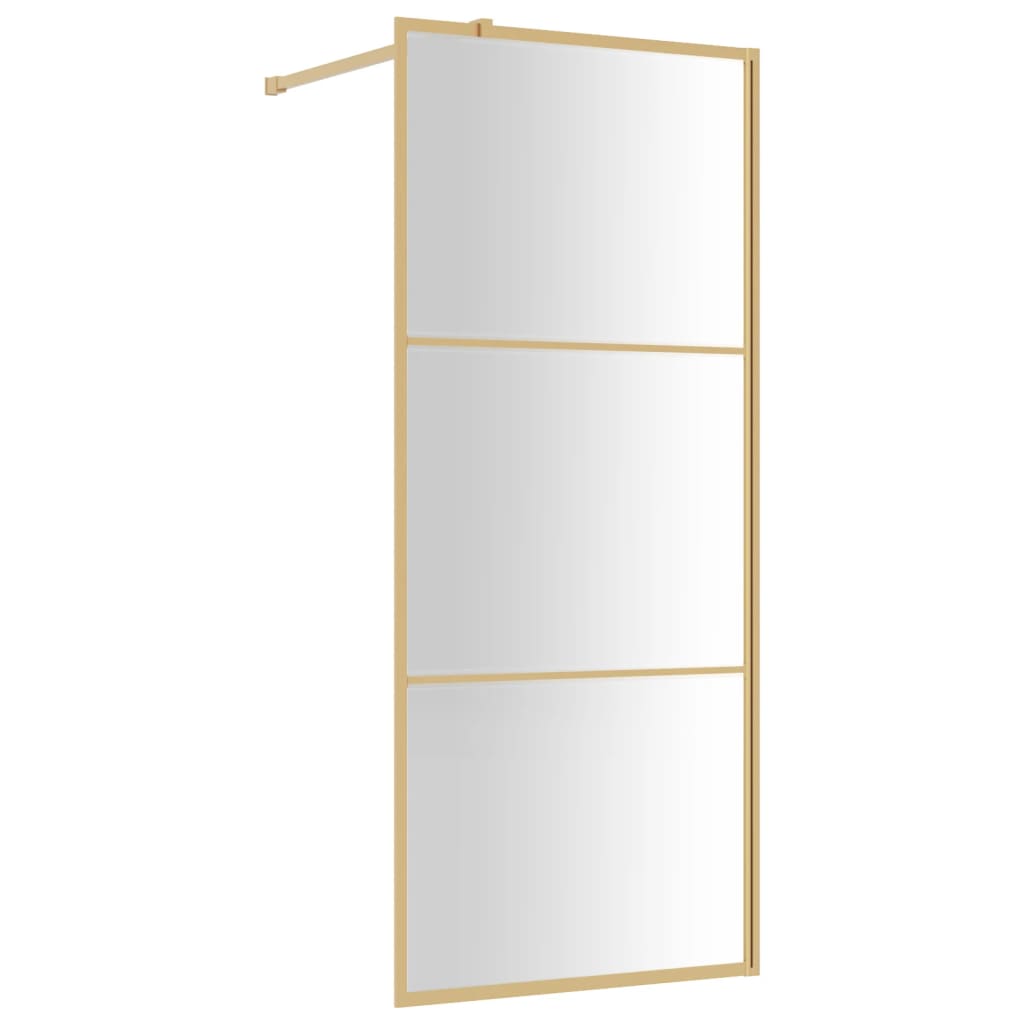 Inloopdouchewand transparant 90x195 cm ESG-glas goudkleurig
