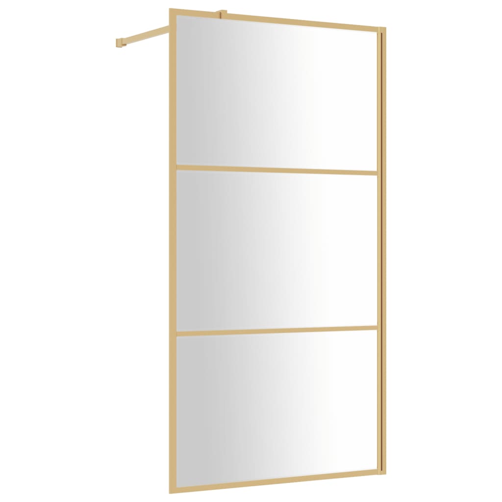 Inloopdouchewand transparant 100x195 cm ESG-glas goudkleurig
