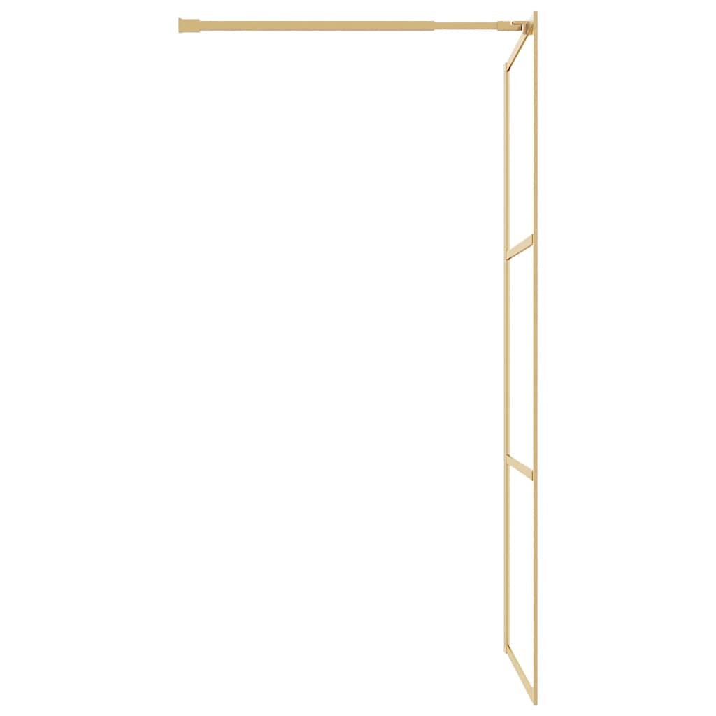 Inloopdouchewand transparant 115x195 cm ESG-glas goudkleurig