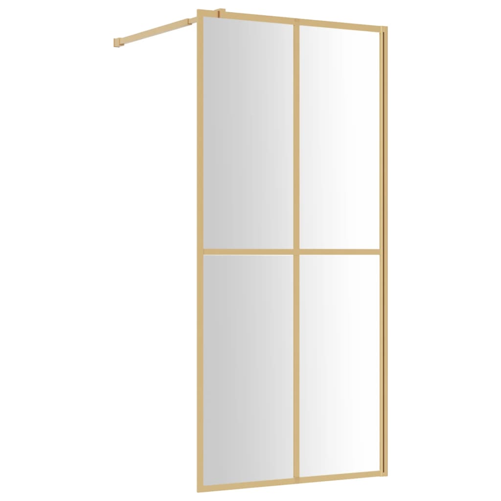 Inloopdouchewand transparant 80x195 cm ESG-glas goudkleurig